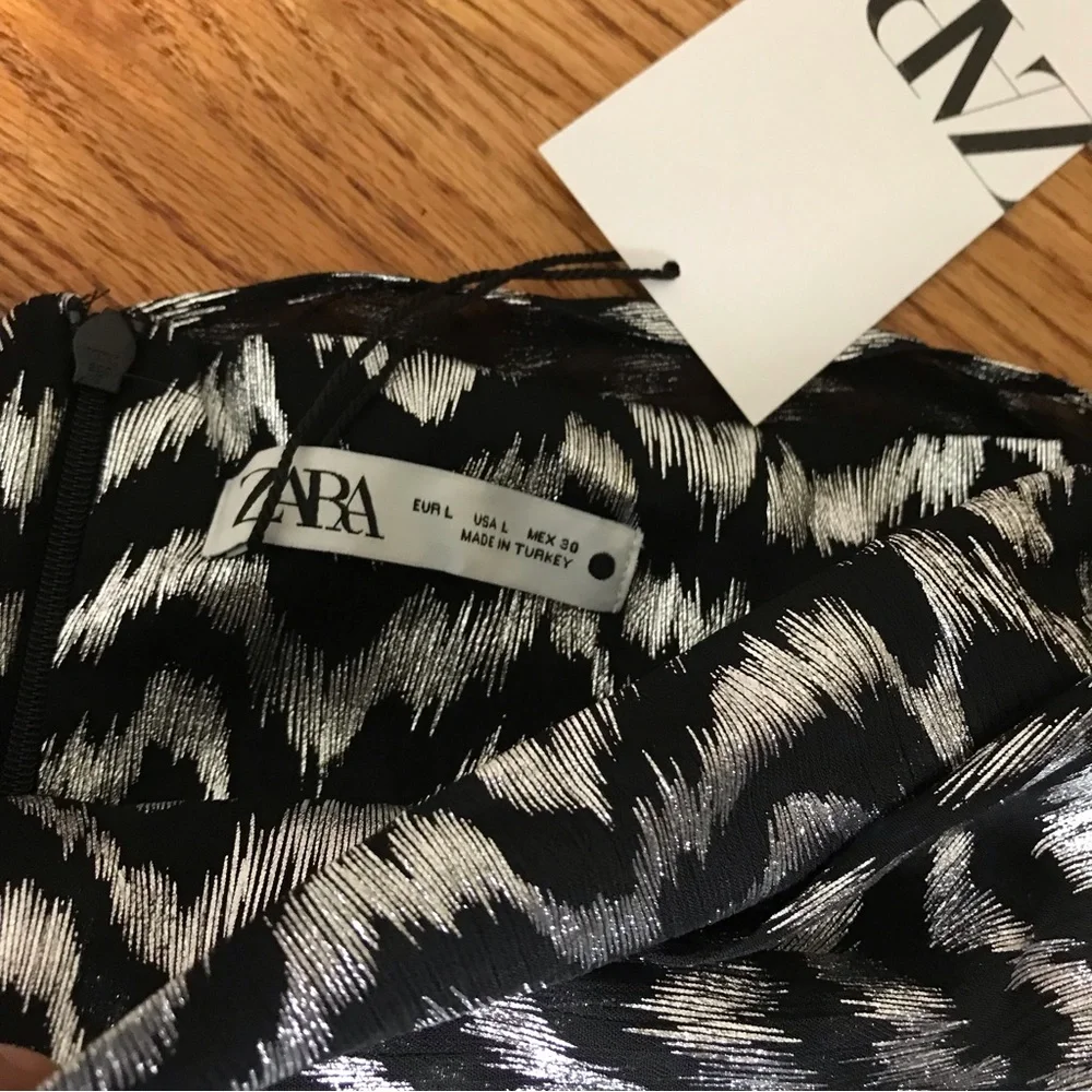 Zara Black/Silver Top/Skirt Set NWT - Picture 4 of 9